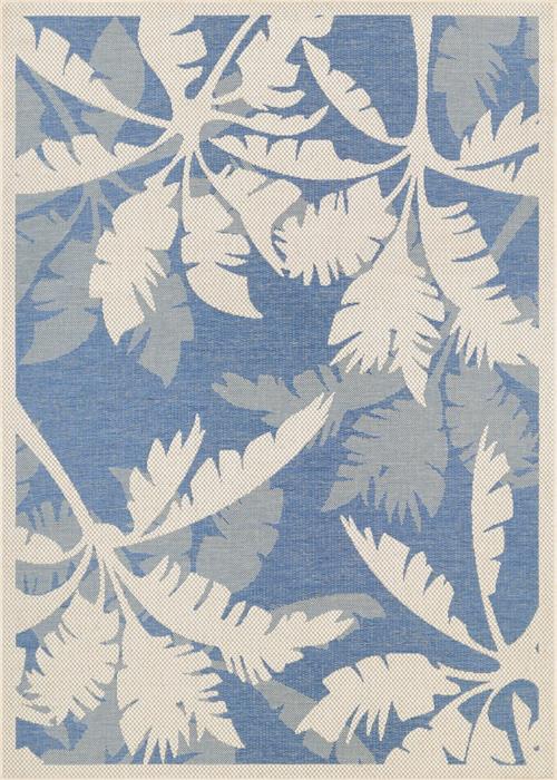 Monaco - Coastal Flora - Ivory/Sapphire