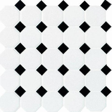 Matte White With 21 Black Gloss Dot 2x2