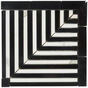 Linear Corner Piece Calacatta And Black Jade