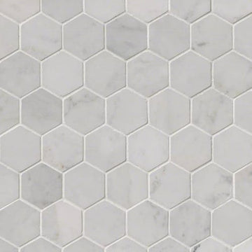 Carrara White - 2 Hexagon Polished