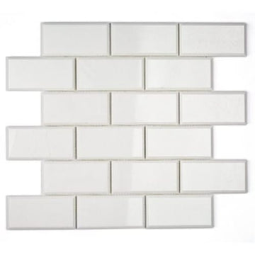White Thassos 2x4 Beveled Brick