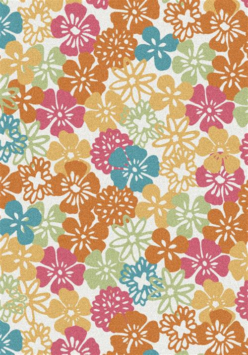 Paper Flowers-00001 Ivory Flooring by Milliken