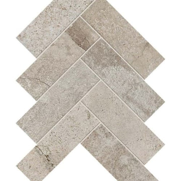 Light Gravel Herringbone Mosaic