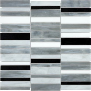 Arabescato Random Stacked Mosaic