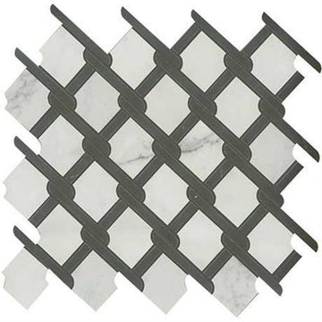 Palazzo White & Centurio Black Polished - 14x14.5