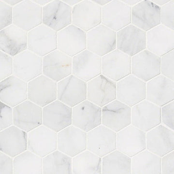 Calacatta Cressa 2" Hexagon Mosaic Tile