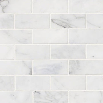 Calacatta Cressa White Subway Tile 2x4