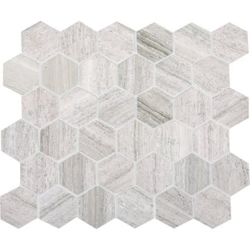 Chenille White 6x6 Hexagon