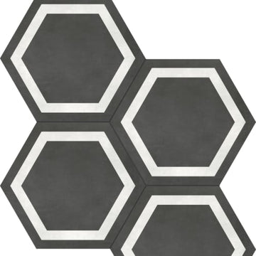 Graphite Hexagon Frame Pressed Matte