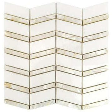 White Thassos With Mother Of Pearl Line