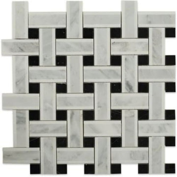 White Thassos With Light Gray Black