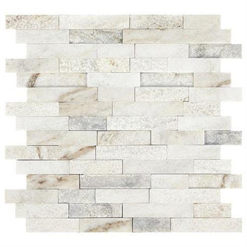 Lumen White Mosaic (Random Linear) - 12x12