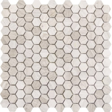Cream - 1" Mixed Hexagon Honed