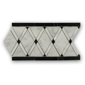 Majestic Border White Carrara Light Gray Black