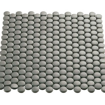 Grey Circle Mosaic 1"x1" Matte