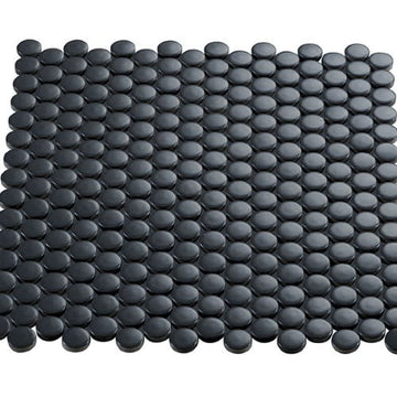 Dark Grey Circle Mosaic 1"x1" Matte