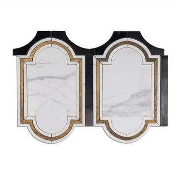 Pisac-Calacatta, Brass And Black Jade