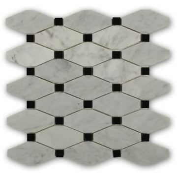 White Carrara With Black Dot