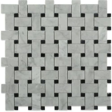 Trenza White Carrara Black Dot