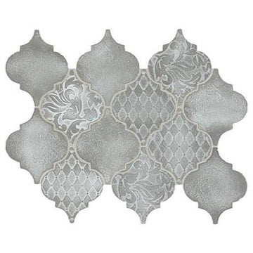 Whitewash Titanium - Arabesque Mosaic