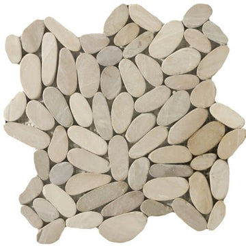 Tan 12" X 12" Flat Pebbles