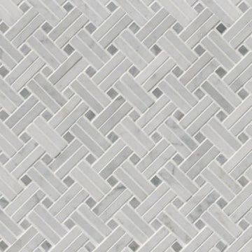 Carrara White - Basketweave Polished