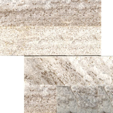 Cream Gold Quartzite - Flamed Stacked Corner Set 6" X 24" X 1.25"