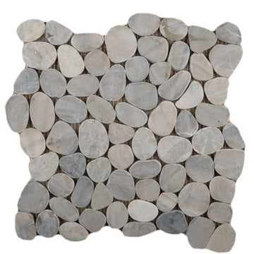 Silver 12" X 12" Flat Pebbles