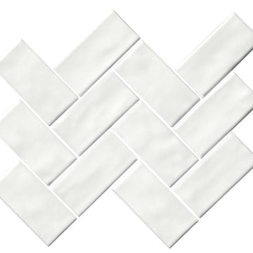 White Mosaic Herringbone